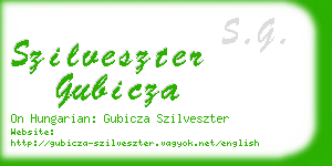 szilveszter gubicza business card